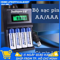 Bộ sạc pin thông minh có màn hình để sạc 4 pin USB AA / AAA