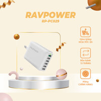 Bộ sạc RAVPower RP-PC029, 6 cổng USB, 60W, sạc nhanh QC 3.0