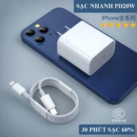 Bộ sạc sạc nhanh PD 20w cho iphone chuẩn Zin linh kiện fullbox đóng hộp xịn nguyên seal Xanh