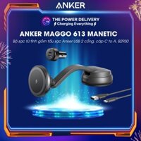 Bộ sạc từ tính Anker Maggo 613 Manetic bao gồm tẩu sạc Anker USB 2 cổng Cáp 5 ft USB-C To USB-A – B2930