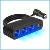 Bộ sạc xe hơi Bộ chia sạc tự động đa năng 120W PD QC3.0 Bộ sạc ô tô màu đen Bộ sạc di động huebasevn