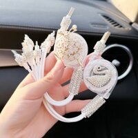 Bộ sạc xe hơi, nhanh, bật lửa, hơi sang trọng nhẹ, đa chức năng một đến ba, cáp dữ liệu điện thoại di động ba trong có t