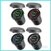 Bộ sạc xe hơi USB 36W hiệu quả JoJo có công tắc và đèn LED chiếu sáng cho ô tô 12V 24V