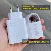 Bộ sạc Xiaomi 33W chuẩn zin Qstore Củ sạc nhanh xiaomi 33W cáp 3A USB to C