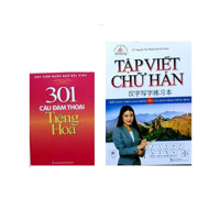 Bộ sách 301 câu đàm thoại tiếng hoa bản màu, tập viết chữ hán biên soạn theo 301 câu đàm thoại tiếng Hoa tặng sách ngẫu nhiên