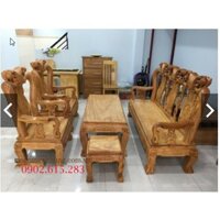 Bộ salon gỗ đỏ đỏ trạm đào tay 8 , mẫu đơn giản, hiện đại cho phòng khách Ms8175 giá xưởng, chất gỗ đẹp