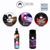 Bộ sản phẩm Apestomen Volcanic Clay, Volcanic Ash, Nitro Wax, Cola Pomade, Salty Ape Sea Salt Spray