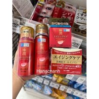 Bộ sản phẩm chống lão hoá , tái tạo da HADA LABO GOKUJYUN AGING CARE ĐỎ nội địa nhật . Toner/ Emulsion /Kem dưỡng