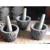 Bộ sản phẩm cối đá + chày đá xanh nguyên khối chấm tẩy đường kính 20 cm