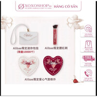 Bộ sản phẩm dụng cụ trang điểm Alibae x Flower Knows - Mút tán kem nền, cọ tán má hồng, ví đựng thẻ