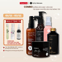 Bộ sản phẩm dưỡng chuyên sâu ngăn rụng cho tóc mềm mượt tự nhiên combo 14 vyvyhaircare V 880ml