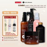 Bộ sản phẩm dưỡng phục hồi chuyên sâu ngăn rụng tóc bồng bềnh chắc khỏe combo 13 vyvyhaircare V 880ml