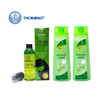 Bô San Phâm Dương Toc va Ngăn Rung Toc Thiên Nhiên Hoan Hao Tư Thorakao Combo 2 Chai Dâu Gôi va Xa Hoa Bươi 400ml  1 Chai Lotion Tinh Dâu Bươi 150ml