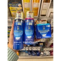 Bộ sản phẩm dưỡng trắng da cao cấp HADA LABO SHIROJYUN PREMIUM Xanh nội địa nhật. Toner/ Emulsion/ Kem dưỡng