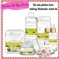 Bộ sản phẩm kem dưỡng, serum, toner Mezo xanh lá Bielenda cho da dầu mụn giúp da căng bóng, mịn màng