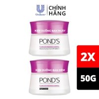 Bộ Sản Phẩm Kem Dưỡng Trắng Da Pond’s Flawless Radiance Cao Cấp Ngày Và Đêm 50g x 2