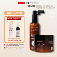 Bộ sản phẩm kích mọc tóc nhanh dài mềm mượt chắc khỏe cho tóc uốn duỗi nhuộm combo 7 Vyvyhaircare V 350ml