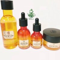 Bộ sản phẩm làm căng mọng và trẻ hoá da cao cấp OILS OF LIFE THE BODY SHOP essence, oil, serum, kem dưỡng