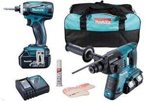 Bộ sản phẩm máy khoan, máy vặn vít Makita DLX2071PM1