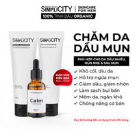 Bộ sản phẩm Men Stay Simplicity chăm sóc da dầu mụn cho nam Acne Relief Skincare Trio Sữa rửa mặt 100g x Serum 30ml x Kem dưỡng ẩm 80g