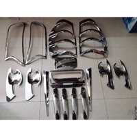 Bộ sản phẩm ốp Tay + hõm cửa + ốp pha + hậu +ốp hõm cốp + nắp xăng mạ crom xe For Ranger 2016-2021