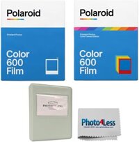 Bộ Sản phẩm Polaroid Màu cho Khung 600 + Phim Polaroid Màu cho 600 (8 Lần Phơi Sáng) + Album Ảnh Bản In Rộng (32 Bản In) + Vải