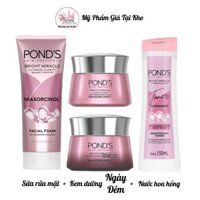 Bộ Sản Phẩm Pond's Trắng Hồng Rạng Rỡ Sữa Rửa Mặt, Kem Dưỡng Ngày Và Đêm, Nước Hoa Hồng