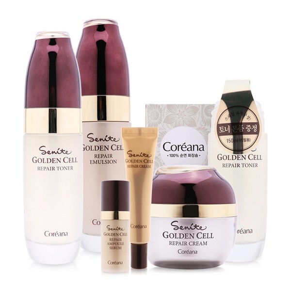 Bộ sản phẩm tái tạo da Coreana Senite Golden Cell Repair Set 3