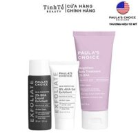 Bộ sản phẩm tẩy da chết bao gồm BHA 2% AHA 8% và dưỡng thể BHA 2% Paula's Choice size mini 50ml/30ml