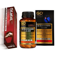 Bộ sản phẩm xương khớp nhập khẩu chính hãng trong uống ngoài bôi gồm Viên uống GO Glucosamine 1-A-Day 1500mg 30 viên và Kem bôi khớp Stabil 75 gam