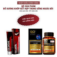 Bộ sản phẩm xương khớp nhập khẩu chính hãng trong uống ngoài bôi gồm Viên uống GO Glucosamine 1-A-Day 1500mg 30 viên và Kem bôi khớp Stabil 75 gam