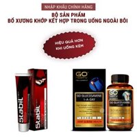 Bộ sản phẩm xương khớp nhập khẩu chính hãng trong uống ngoài bôi gồm Viên uống GO Glucosamine 1-A-Day 1500mg 60 viên và Kem bôi khớp Stabil 75 gam