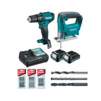 Bộ sản phẩm (HP333D+JV101D+BL1016*2+DC10WD)(12V max) Makita CLX230X1