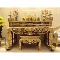 bộ sập thờ gỗ mít chân 18 kèm bàn con