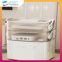 Bộ sắp xếp bộ định tuyến WiFi, hộp lưu trữ 3 tầng dây nhựa, hộp lưu trữ WiFi trong suốt để bàn có tản nhiệt