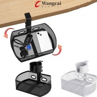 Bộ sắp xếp xoay kẹp WANGMCAI, Giá đỡ cốc chống tràn dưới ngăn kéo để bàn, gắn đèn C thực tế Không cần khoan Hộp lưu trữ lưới bền Thích hợp để lưu trữ đồ uống