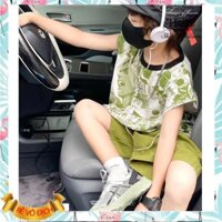 Bộ sát nách cho bé trai size đại, Quần áo hè trẻ em 4-10 tuổi in hình tràn áo màu xanh vải cotton thấm hút mồ hôi
