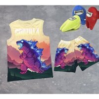 Bộ sát nách Godzilla bé trai thun lạnh thái 10-60kg