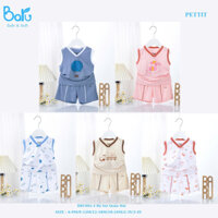 Bộ sát nách quần đùi Baru chất liệu sợi tre và modal gân mềm mát mùa hè cho bé trai bé gái từ 6 tháng đến 4 tuổi