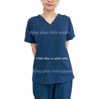 Bộ scrubs bác sĩ vải lon mềm cao cấp nhiều màu