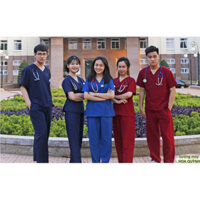Bộ Scrubs Bác sĩ, Y Tế Bộ Đồ Cổ Tim Vải Lon Nhật Dược Sĩ, Y Tá, Spa, Điều Dưỡng, ...