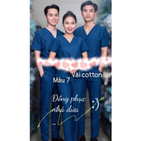 Bộ Scrubs Bác Sĩ,Bộ Đồ Cổ Tim Spa Màu 7 Hàng Cao Cấp