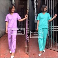 Bộ scrubs nữ - bộ kỹ thuật viên cổ tim nữ cộc tay cao cấp, Bệnh viện, Thẩm mỹ viện, spa