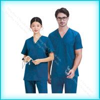 Bộ Scrubs Xanh Sẫm, Blouse Bác sỹ, Phẫu Thuật, Spa, Đông Phục Y Tế Cao Cấp