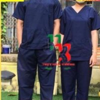 Bộ Scrups Bác Sĩ, Bộ Kĩ Thuật Viên Phòng Mổ, Quần Áo Blouse Nam/Nữ Màu Xanh Than navi