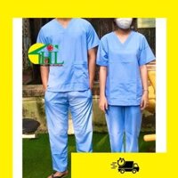 Bộ Scrups bác sĩ, bộ kĩ thuật viên phòng mổ, quần áo blouse nam/nữ màu xanh dương