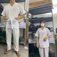 Bộ Scrups bác sĩ, bộ kĩ thuật viên phòng mổ, quần áo blouse nam/nữ màu màu trắng