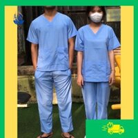 Bộ Scrups Bác Sĩ, Bộ Kĩ Thuật Viên Phòng Mổ, Quần Áo Blouse Nam/Nữ Màu Xanh Dương