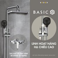 Bộ Sen Cây Tắm Đứng Basic BW-810SC Kiểu Dáng Nghệ Thuật, Chất Liệu Chống Gỉ, Chịu Lực Tốt, Thao Tác Tiện Lợi