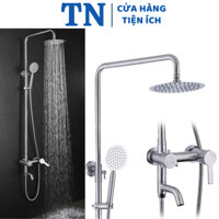 Bộ sen cây tắm đứng nóng lạnh inox 304 mờ cao cấp chống han gỉ QM.BSC004